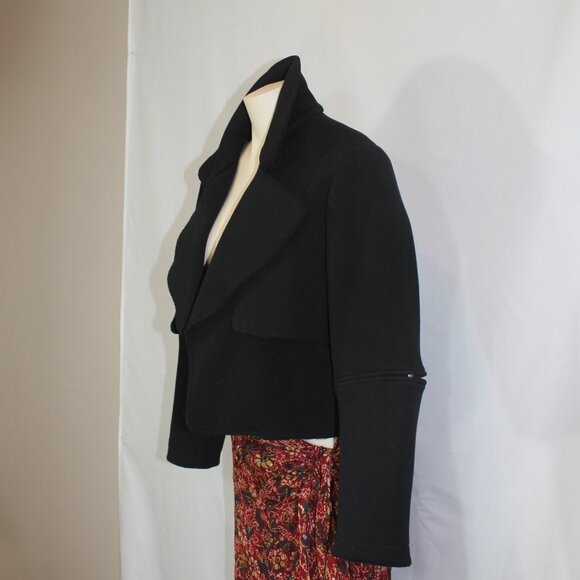 Sosken Studios GOBIN - Neoprene Short Jacket Black open front women's Size 3 - Picture 7 of 9
